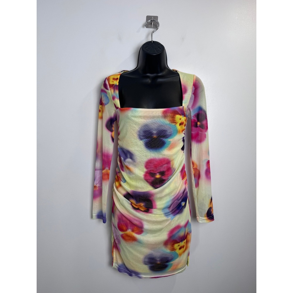 WRAY Watercolor Floral Print Midi Dress Women Size XS